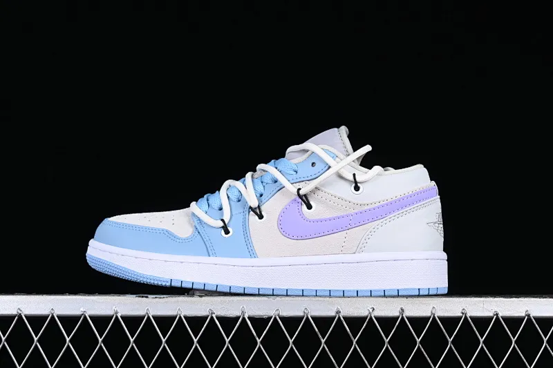 All categories Air Jordan Jordan series basketball shoes Air Jordan 1 Low Z version Air Jordan 1 Low AJ1 Joe 1 University blue strap purple hook low-top basketball shoes DC0774-050